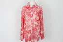 Red and white pleated shirt - S-1