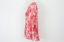 Red and white pleated shirt - S-4