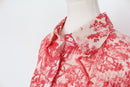 Red and white pleated shirt - S-5