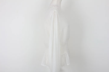 White Long-Sleeve Button-Down Blouse – M - 0