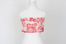 Red and white pleated bandou - S-1