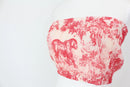 Red and white pleated bandou - S-5
