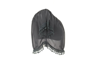 Black Chiffon Off-the-Shoulder Crop Top – XS - 0