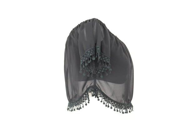 Black off the shoulder chaffon crop top - XS
