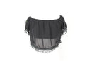 Black off the shoulder chaffon crop top - XS-3