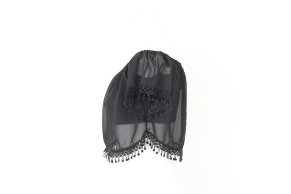 Black off the shoulder chaffon crop top - XS