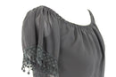 Black off the shoulder chaffon crop top - XS-5