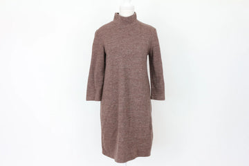 Zara Brown Knitted Turtleneck Sweater Dress – M