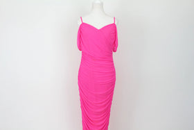 Bright pink slinky dress - L