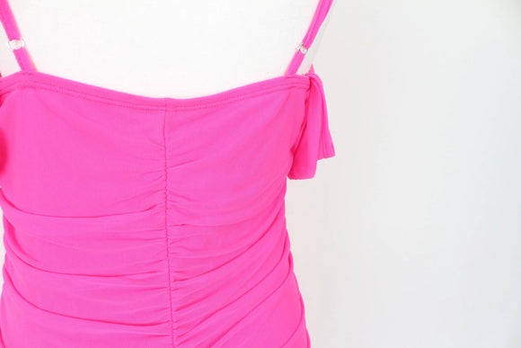 Bright pink slinky dress - L