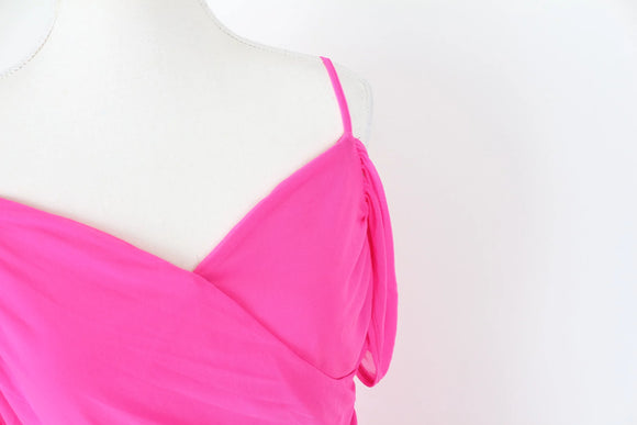 Bright pink slinky dress - L