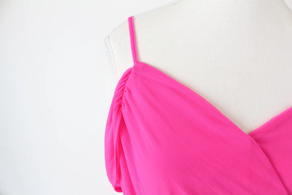 Bright pink slinky dress - L