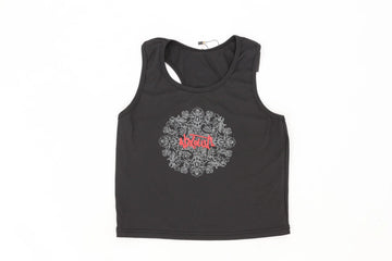 Black ribbed racer back crop top - M