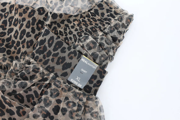 Leopard print midi skirt - XL