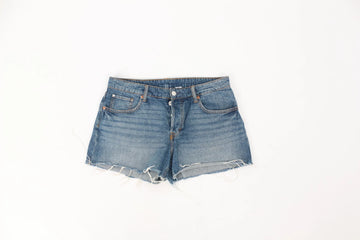 Blue Denim Frayed Hem Cut-Off Shorts – Size 38