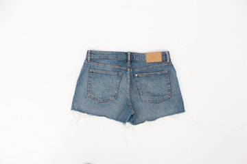 Blue Denim Frayed Hem Cut-Off Shorts – Size 38 - 0