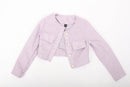 Shein purpler and pink cropped burberry style jacket - S-1