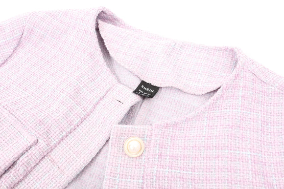 Shein purpler and pink cropped burberry style jacket - S