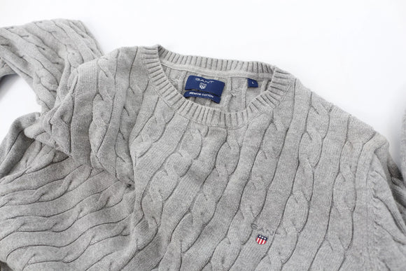 GANT grey cableknit jersey - L
