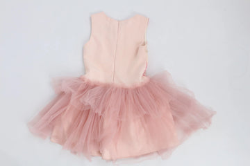 Pink dress with beading and tulle - 6-7 - 0