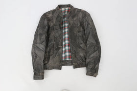 Vintage faux leather patchwork jacket - L