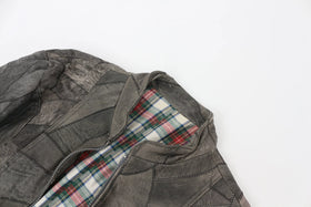Vintage faux leather patchwork jacket - L - 0