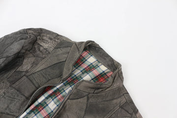 Vintage faux leather patchwork jacket - L - 0