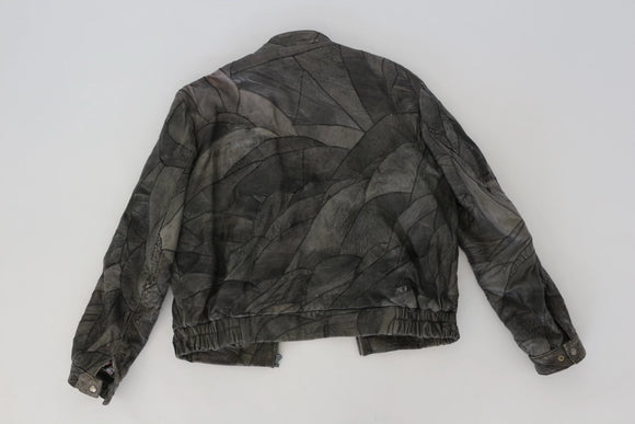Vintage faux leather patchwork jacket - L