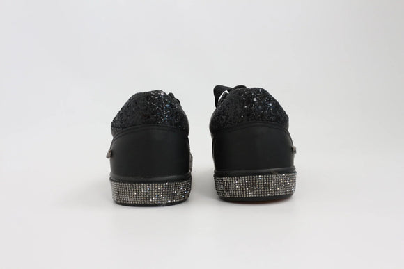 Miss Black sparkly black sneaker - 7