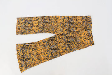 Orange & Grey Cheetah Print Pleated Wide-Leg Trousers – L