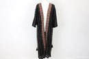 YDE Black sequin kimono with bohemian style embroidery - L-1