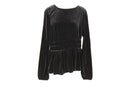 Ginger Mary black velvet long sleeve blouse - 40-1
