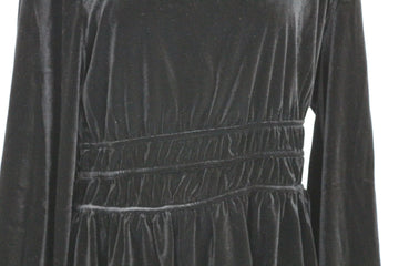 Ginger Mary Black Velvet Long-Sleeve Blouse – Luxurious & Sophisticated | Size 40 | Brand New - 0