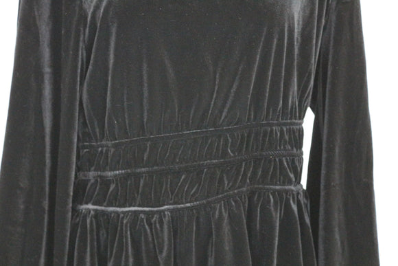Ginger Mary black velvet long sleeve blouse - 40