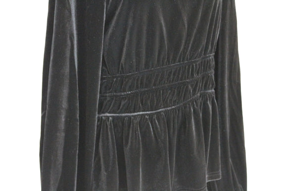 Ginger Mary black velvet long sleeve blouse - 40