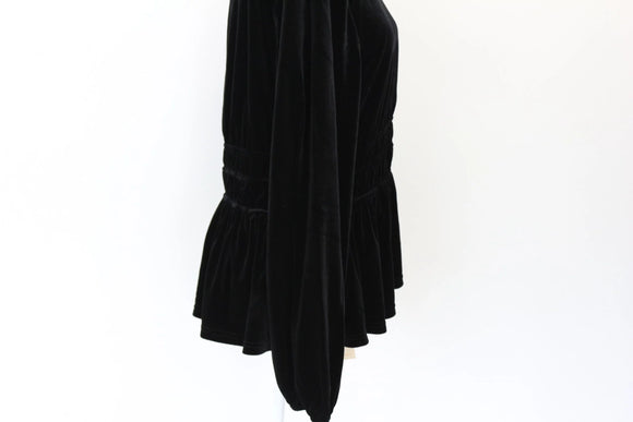 Ginger Mary black velvet long sleeve blouse - 40