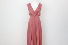 YDE Pink pleated chiffon maxi dress - M