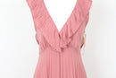 YDE Pink pleated chiffon maxi dress - M-3