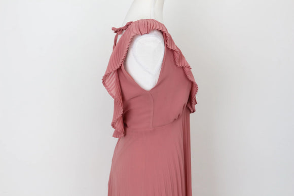 YDE Pink pleated chiffon maxi dress - M