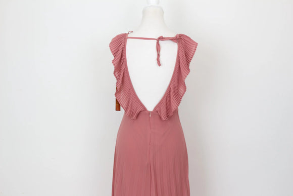 YDE Pink pleated chiffon maxi dress - M
