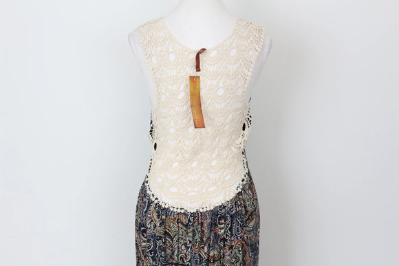 YDE Bohemian style maxi dress with crochet back - M