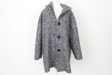 YDE Black & White Teddy Bear Jacket – Hooded with Pockets | Size M | Brand New