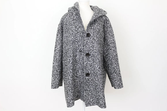 YDE Teddy bear black and white jacket with pockets and hood - M