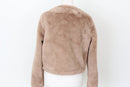 YDE Brown faux fur cropped button down jacket - M-5