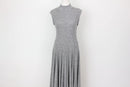 YDE Grey knit full flare poloneck dress - M-1
