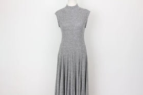 YDE Grey knit full flare poloneck dress - M
