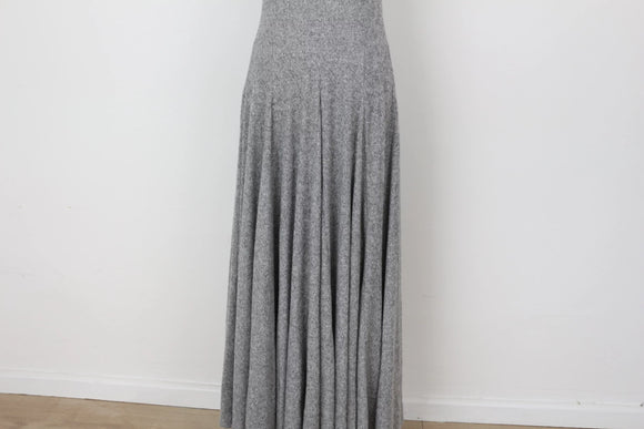 YDE Grey knit full flare poloneck dress - M