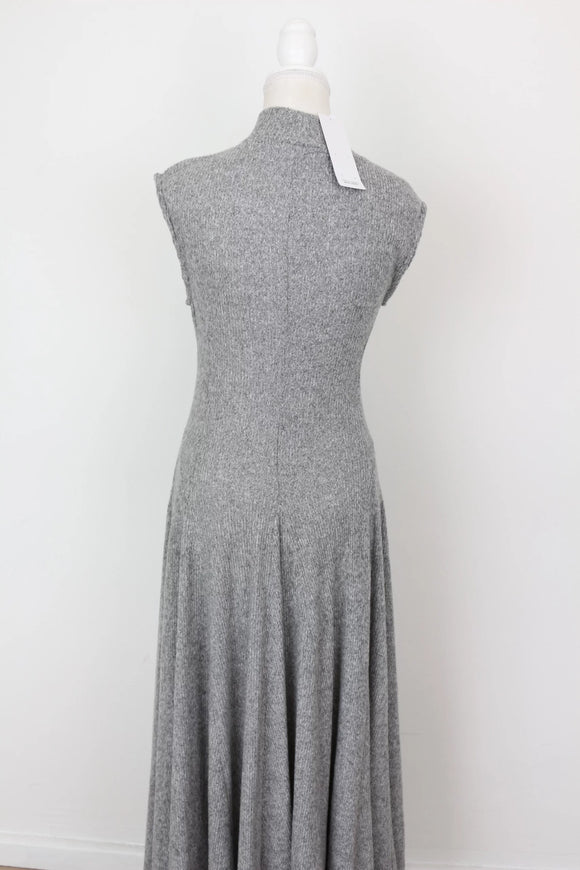 YDE Grey knit full flare poloneck dress - M