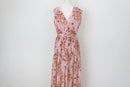 YDE Pink and orange floral chiffon maxi dress - L-1