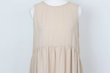 YDE Elegant Beige Trapeze Maxi Dress – Relaxed Flattering Fit | Size S | Brand New